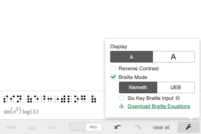 Refreshable Braille Display. Screenshot.