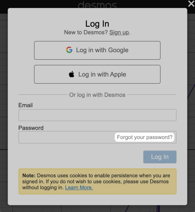 Forgot password. Screenshot.