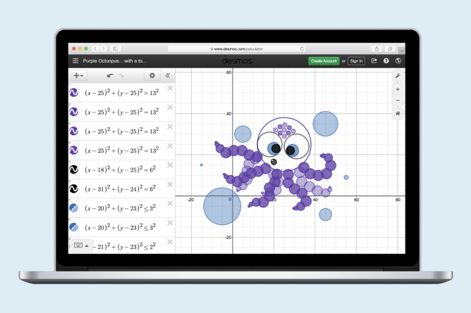 Laptop with graph of an Octopus. Screenshot.